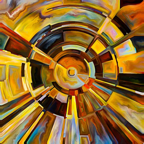Modlitební Kruh Série Abstraktní Design Disku Paprsků Oblouků Vyzařující Barvy — Stock fotografie