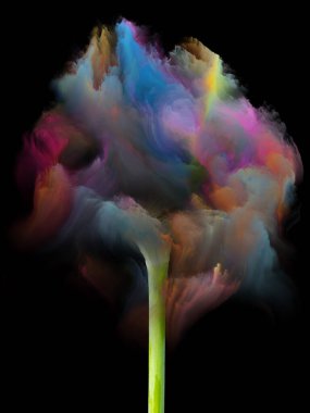 Renk Çiçekleri serisi. Neşe, yaratıcılık ve sanat konularında fraktal boya serpilmesi.