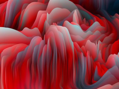 Kaosun Geometrisi. Boyutsal Dalga serisi. Girdap Rengi Dokusundan yapılmış soyut tasarım. Sanat, yaratıcılık ve tasarım ile ilgili 3 boyutlu türbülans oluşturma