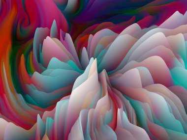 Kaosun Geometrisi. Boyutsal Dalga serisi. Girdap Rengi Dokusundan yapılmış soyut tasarım. Sanat, yaratıcılık ve tasarım ile ilgili 3 boyutlu türbülans oluşturma