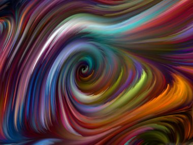 Renkli girdap serisi. Yaşam, yaratıcılık ve sanatla ilgili spektral liflerin renkli hareketlerinin grafiksel bileşimi