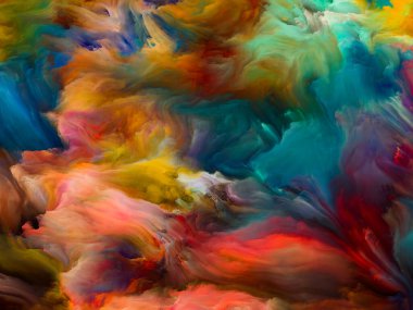 Renkli girdap serisi. Yaşam, yaratıcılık ve sanat konularındaki tuvalin üzerine sıvı boyanın renkli hareketlerinin arkaplan bileşimi