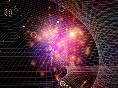 Etkileşimli uzay. Geometrik ızgaraların 3 boyutlu yorumlanması, soyut elementler ve eğitim bilimi ve modern teknolojiler konularındaki ışıklar