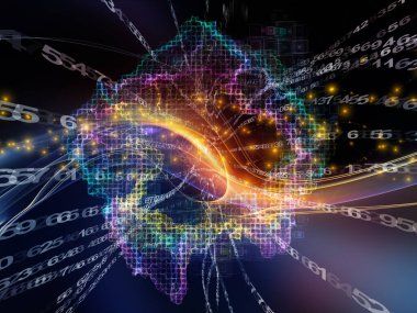 Dijital Şişe Boğazı. Bilgi işleme, veri akışları ve modern teknolojiler konularında üç boyutlu resimleme, fraktal şebekeler ve ışık.