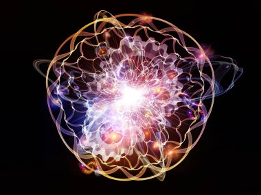 Eğitim, bilim ve modern teknoloji konularında ışık, dişli ve fraktal elementlerin bileşimi