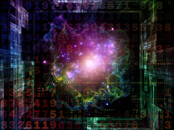 Illustration Numbers Fractal Structures Lights Composition Subject Digital Technology Communications — Stock Photo, Image