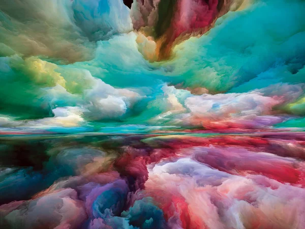 Paisagem Multicolor Série Sonhos Cor Design Composto Por Pintura Texturas — Fotografia de Stock