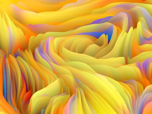 Zkroucený Povrch Série Dimensional Wave Složení Vířící Barevné Textury Vykreslování — Stock fotografie