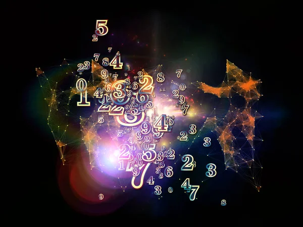 Digital Burst Abstract Cluster Digits Lights Subject Mathematics Science Education — Stock Photo, Image