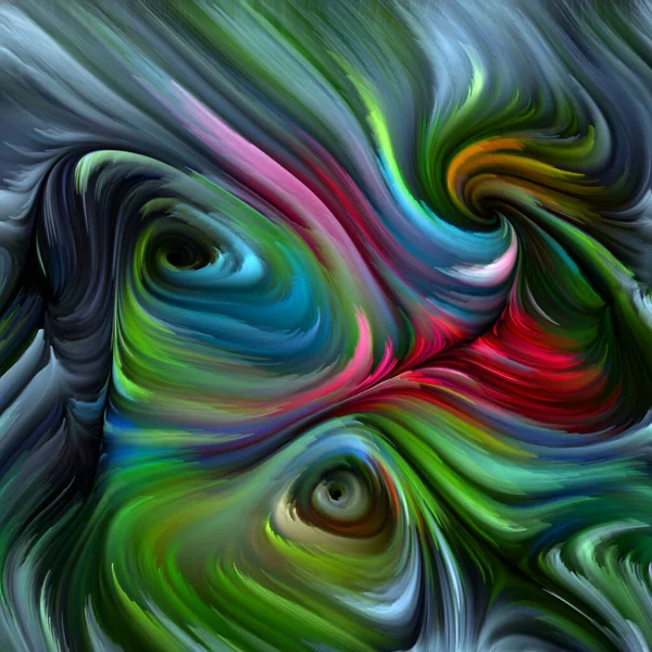 Kleur Swirl Serie Interplay Van Kleurrijke Beweging Van Spectrale Vezels — Stockfoto