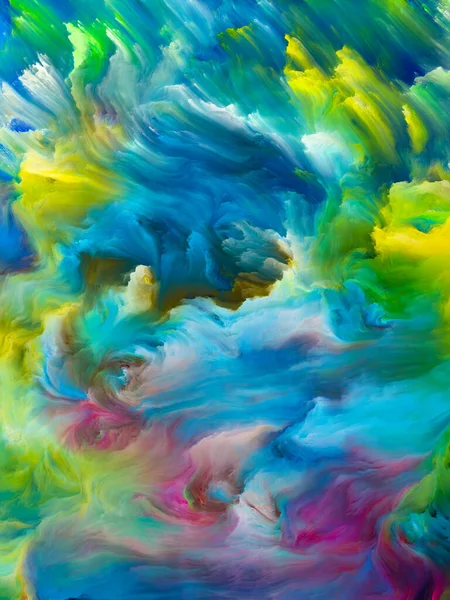 Seria Color Swirl Wzajemne Oddziaływanie Barwnego Ruchu Płynnej Farby Płótnie — Zdjęcie stockowe