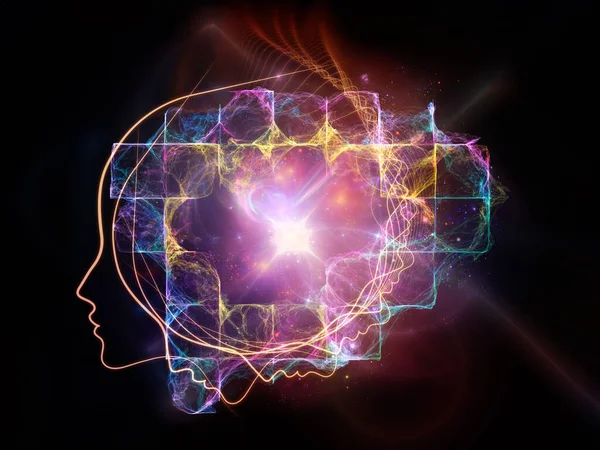 Design Human Fractal Light Elements Subject Human Mind Thinking Education — Stock Photo, Image