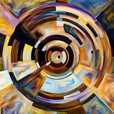 Radiant Circle serisi. Enerji, maneviyat ve sanat konularında renkli soyut radyal tasarım