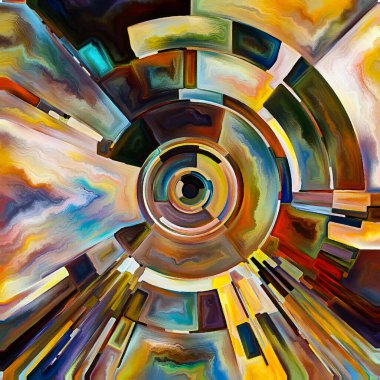 Dua Çemberi serisi. Disk, ışın ve yayılan renk ve organik dokudan oluşan kemerler, ruhsal enerji ve yaşam gücünün kaynağını temsil eder..