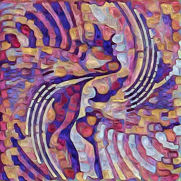 Pattern of Art series. Abstract face silhouettes and colors rendered on digital canvas on subject of creativity and art.