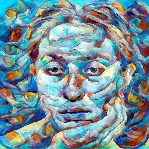 Färgläggningsserie Sammansättning Mänskligt Ansikte Färger Och Färg Samband Med Sinne — Stockfoto