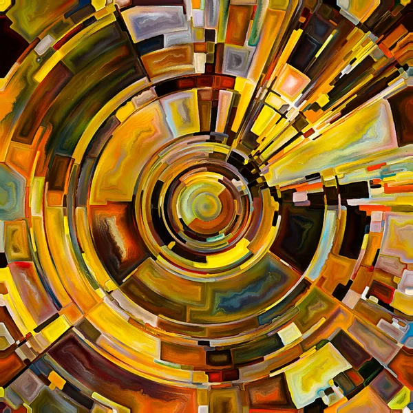 Serie Del Circolo Preghiera Pittura Digitale Disco Raggi Archi Colore — Foto Stock
