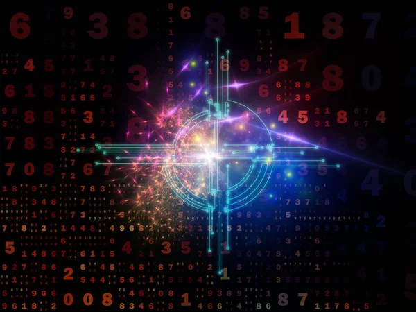 Digital Connection Series Numbers Lights Network Nodes Background Subject Math — Stock Photo, Image