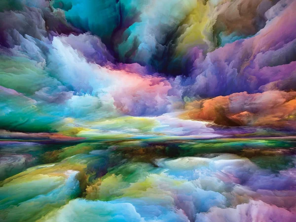 Landscape Magic Color Dreams Series Composition Paint Textures Gradient Clouds — Stock Photo, Image