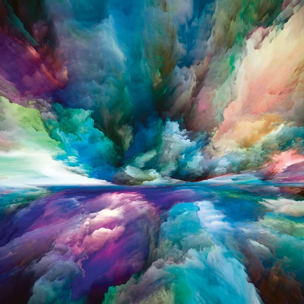 Paisagem Multicolor Ver Série Never World Composição Cores Texturas Nuvens — Fotografia de Stock