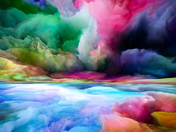 Внутренний Пейзаж Серия Color Dreams Абстрактный Дизайн Краски Текстур Облаков — стоковое фото