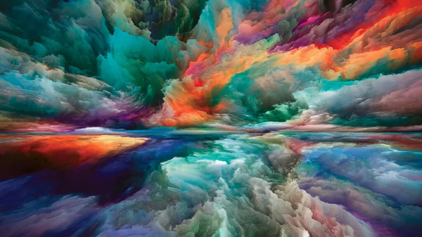 Meerkleurig Landschap Nooit Wereld Series Zien Samenstelling Van Kleuren Texturen — Stockfoto
