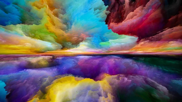Paisagem Gradiente Série Sonhos Cor Arranjo Criativo Pintura Texturas Nuvens — Fotografia de Stock