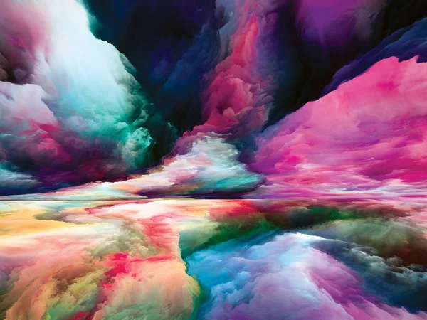 Krajobraz Wewnętrzny Seria Color Dreams Projekt Wykonany Farby Tekstur Gradientowych — Zdjęcie stockowe