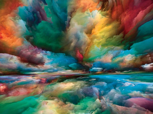 Rainbow Landscape Vidět Seriál Nikdy Svět Design Složený Barev Textur — Stock fotografie