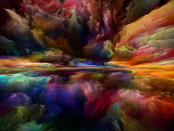 Paisagem Espectral Série Sonhos Cor Projeto Fundo Pintura Texturas Nuvens — Fotografia de Stock