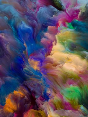 Renkli girdap serisi. Yaşam, yaratıcılık ve sanat projeleri için tuvalin üzerindeki sıvı boyanın renkli hareketlerinden oluşan sanatsal arka plan