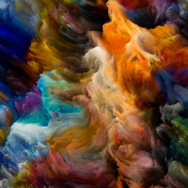 Renkli girdap serisi. Yaşam, yaratıcılık ve sanat projeleri için sıvı boyanın tuval üzerinde renkli hareketinin arkaplan tasarımı