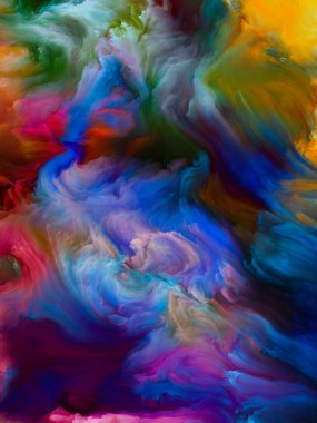 Renkli girdap serisi. Yaşam, yaratıcılık ve sanatla ilgili tuval üzerinde sıvı boyanın renkli hareketlerinin grafiksel bileşimi