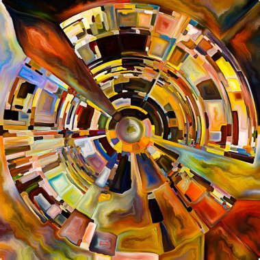 Dua Çemberi serisi. Disk, ışın ve yayılan renk ve organik dokudan oluşan kemerler, ruhsal enerji ve yaşam gücünün kaynağını temsil eder..