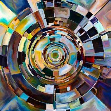 Dua Çemberi serisi. Yaşamın manevi enerjisinin ve gücünün kaynağını temsil eden yayılan renk ve organik dokunun disk, ışın ve kemerlerinin bileşimi.