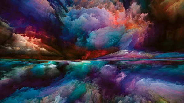 Fantasielandschaft Serie Color Dreams Hintergrundkomposition Aus Farbe Texturen Und Farbwolken — Stockfoto