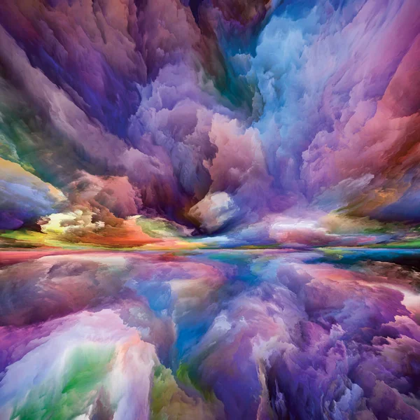 Paesaggio Arcobaleno Serie Color Dreams Composizione Astratta Vernice Texture Nuvole — Foto Stock