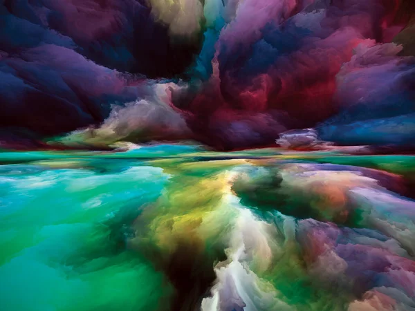 Regnbågens Landskap Color Dreams Serien Abstrakt Sammansättning Färg Texturer Och — Stockfoto