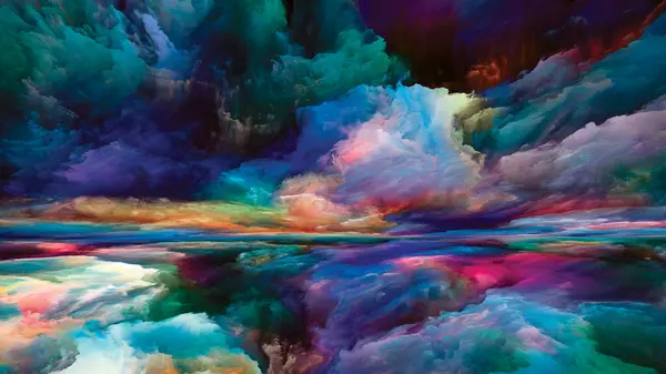 Paisaje Multicolor Seeing Never World Series Composición Colores Texturas Nubes —  Fotos de Stock
