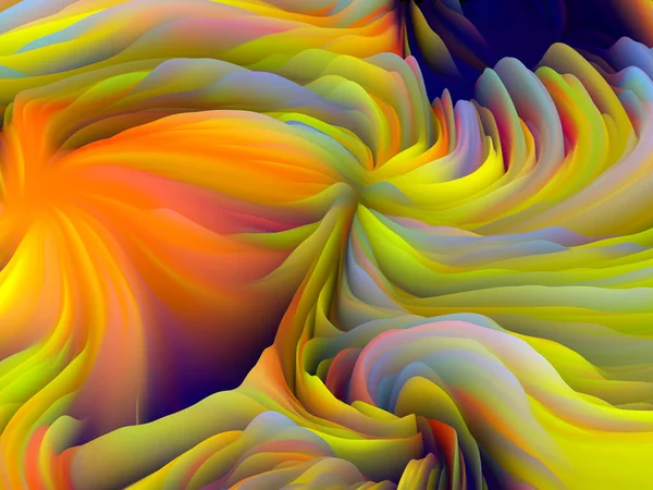 混沌的几何 维波系列 回旋彩色纹理的背景 用于艺术 创意和设计项目的三维随机湍流渲染 — 图库照片