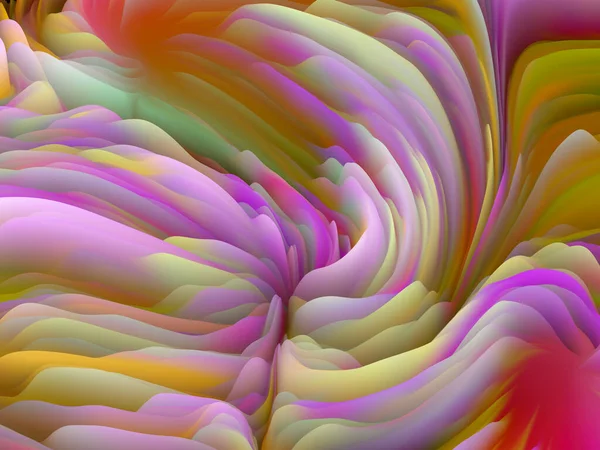 混沌とした表面 次元波シリーズ 渦巻く色彩テクスチャの芸術的抽象化 アート 創造性 デザインをテーマにしたランダムな乱流の3Dレンダリング — ストック写真