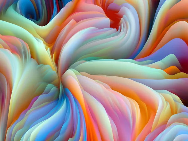 触覚数学 次元波シリーズ 背景は渦巻き色のテクスチャで構成されます アート 創造性とデザイン上のプロジェクトのためのランダム乱流の3Dレンダリング — ストック写真