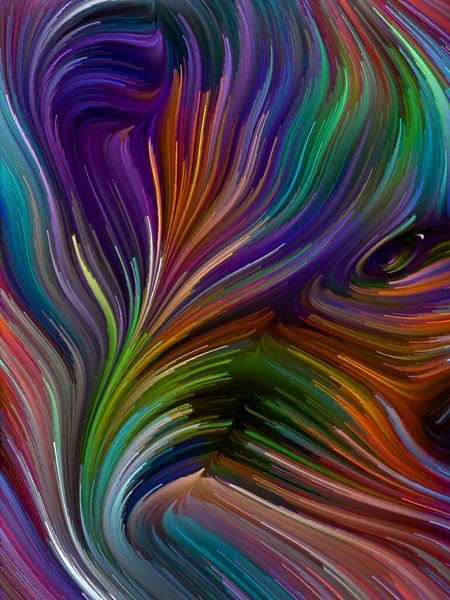 Série Color Swirl Composição Abstrata Movimento Colorido Fibras Espectrais Adequadas — Fotografia de Stock