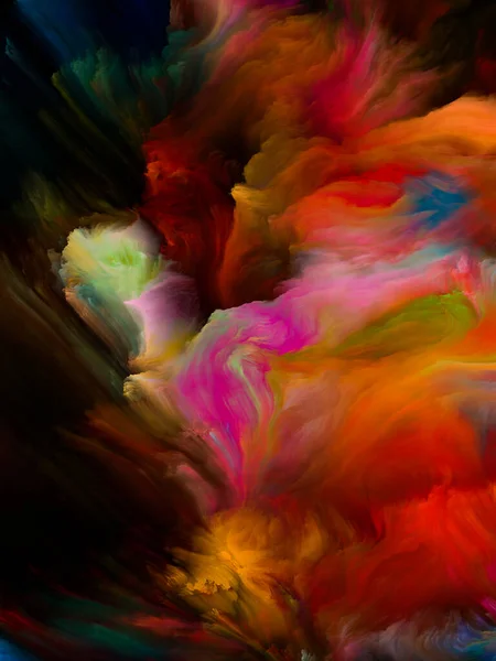 Série Color Swirl Composition Mouvement Coloré Peinture Liquide Sur Toile — Photo