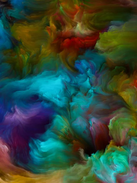 Серия Color Swirl Творческая Организация Красочного Движения Жидкой Краски Холсте — стоковое фото