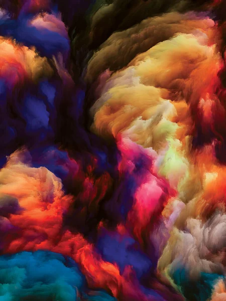 Серия Color Swirl Фоновая Композиция Красочного Движения Жидкой Краски Холсте — стоковое фото