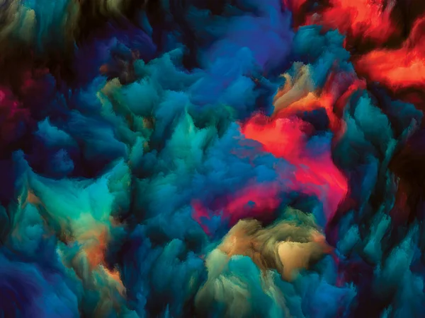 彩色漩涡系列 画布上适合于生活 创意和艺术项目的液体绘画色彩运动的抽象构图 — 图库照片