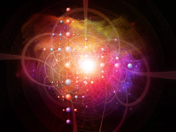 Атомний Простір Серії Візуалізація Фрактальних Сіток Молекулярних Структур Світла Тему — стокове фото