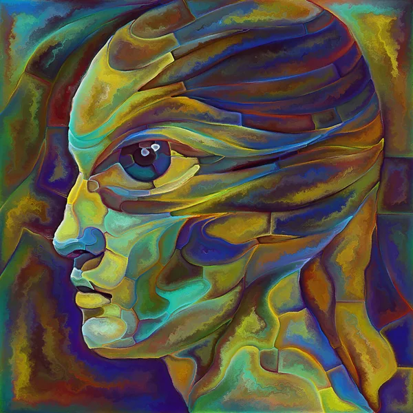 Série Dry Paint Lona Retrato Humano Abstrato Sobre Tema Criatividade — Fotografia de Stock