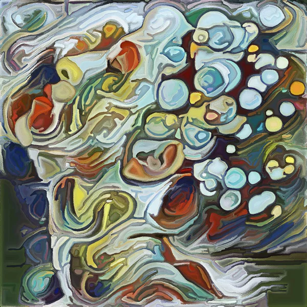 Losing Marbles Series Surreal Rendering Womans Face Multicolor Palette Subject — Stock Photo, Image